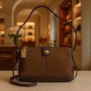 Vintage Borbonese Brown Suede Crossbody Bag